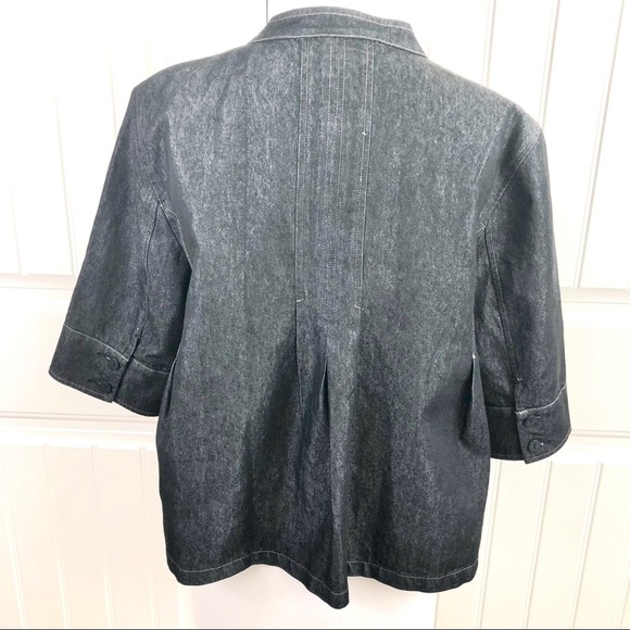 Simply Chloe Dao Black Crop Denim Jacket Half-Slv - Picture 4 of 7
